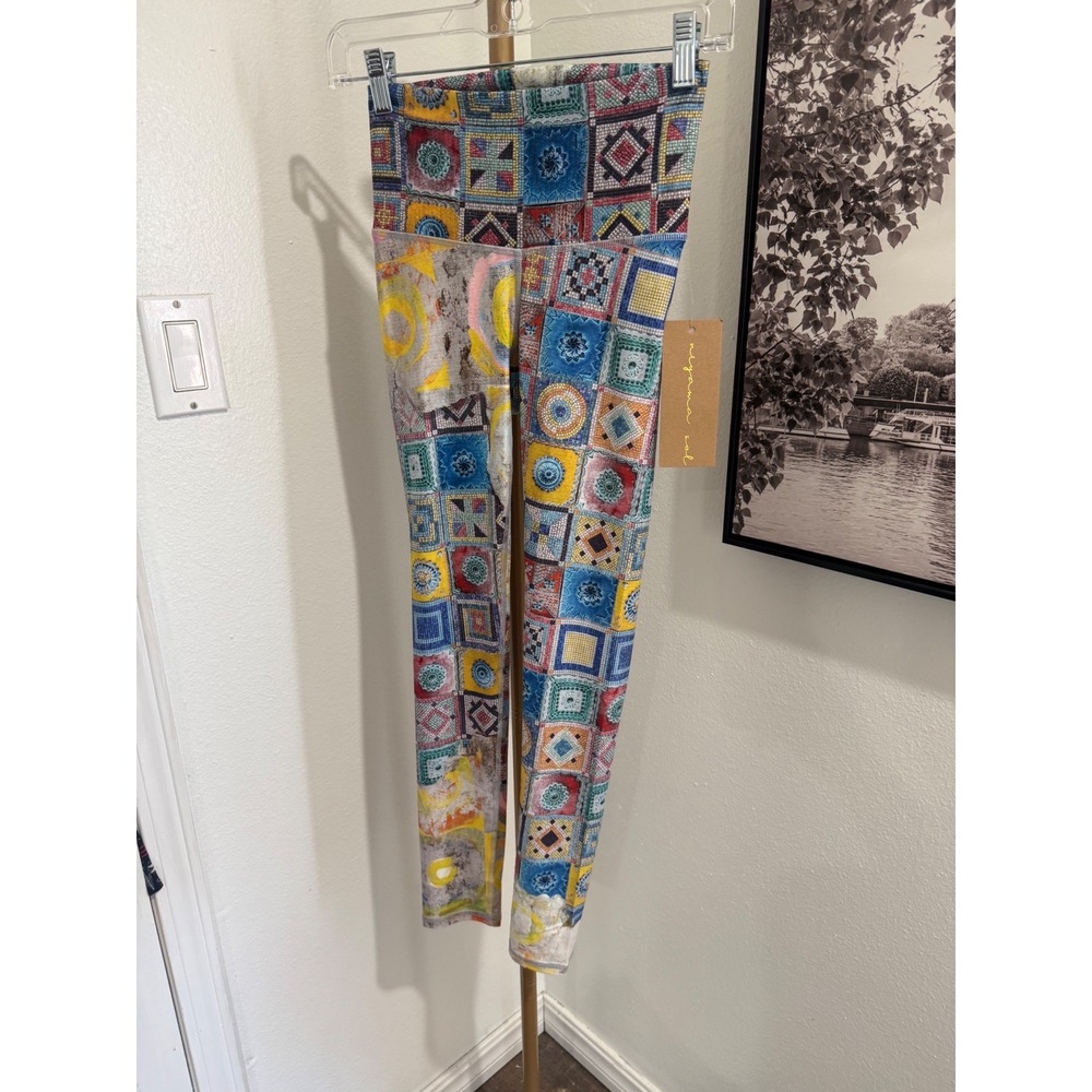 Niyama Sol Barefoot Leggings Sol Box Azulejos Mosaic Print Recycled Yoga Small